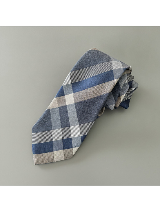 Reaction Kenneth Cole Other - Reaction Kenneth Cole Plaid Tie Gray Blue Tan Slim Tie NWOT